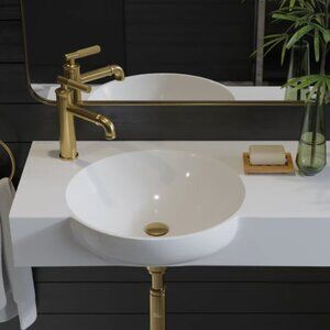 New in Box Chateau Glossy Ceramic Wall Mount Bathroom Sink